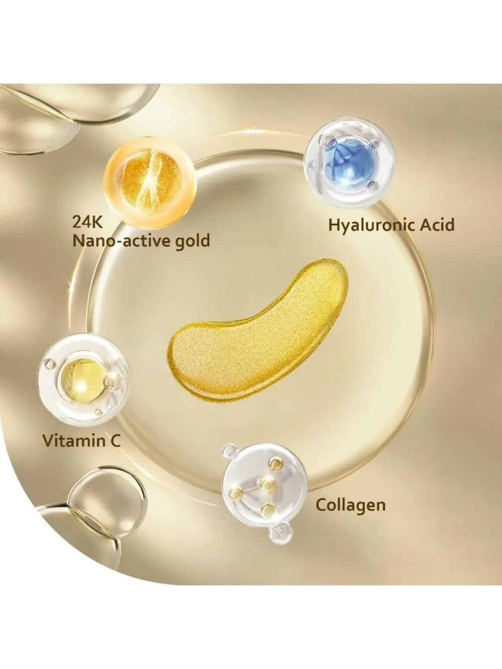 24K Gold Under Eye Patches - 30 Pairs for Dark Circles & Puffiness Relief